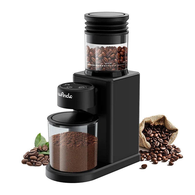 電気円錐バリグラインダーコーヒー豆グラインダー、フレンチエスプレッソ用の25粉砕設定付きタッチスクリーンデュアルモード粉砕
