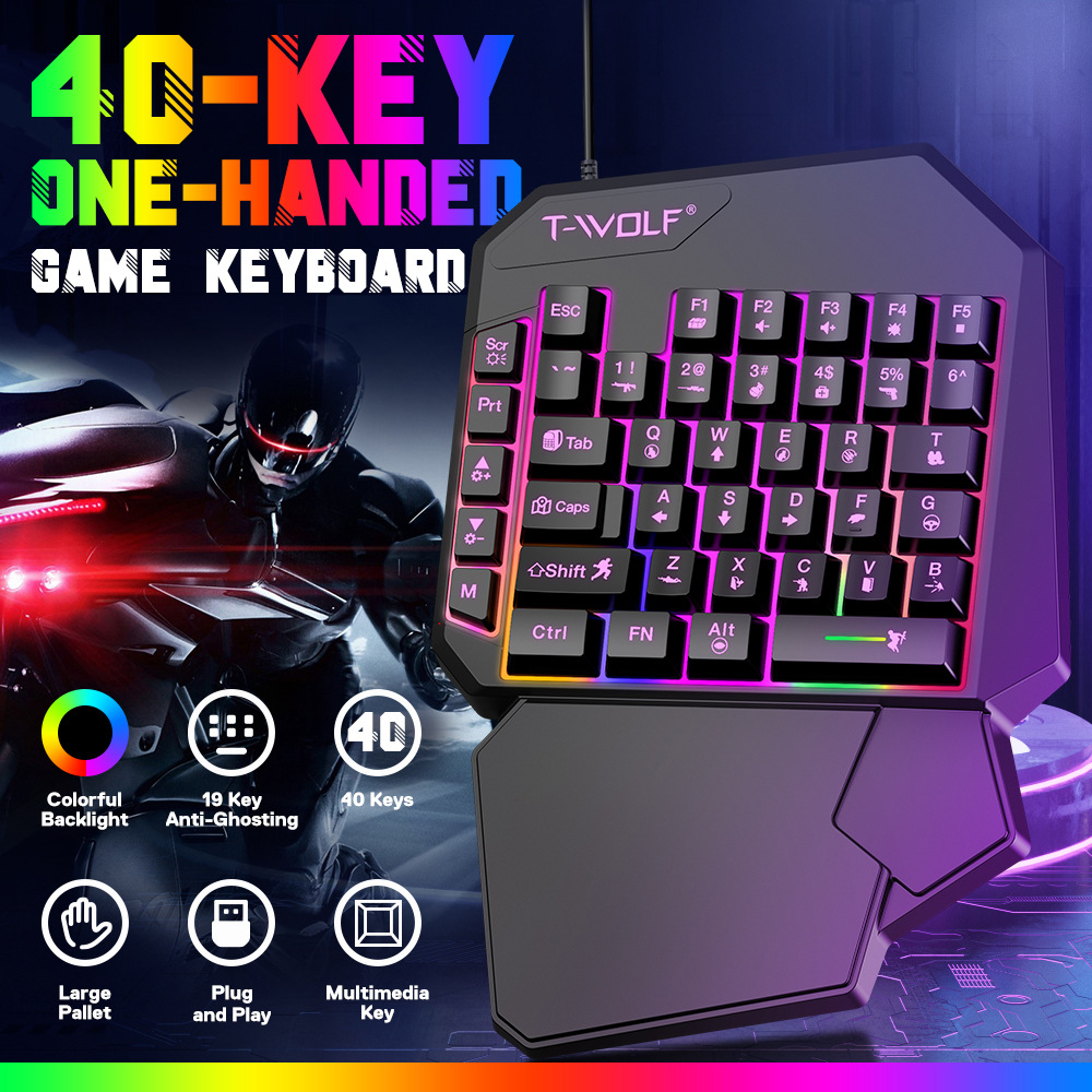 5 で 1 セット 35 キー片手片手ミニゲーミングキーボード USB 超スリム有線バックライトキーボード PC ラップトップデスクトップ用