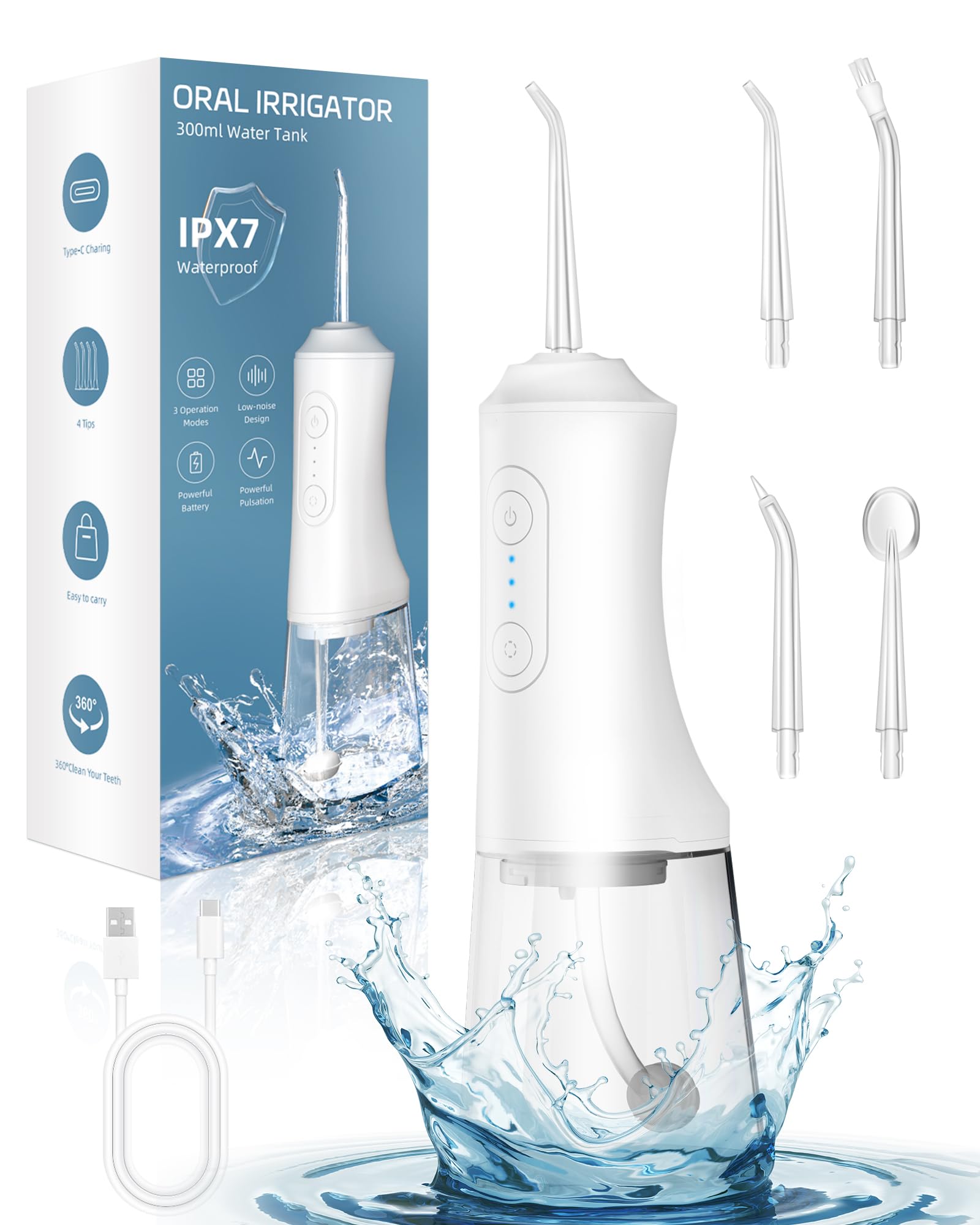 水歯科ウォーターピック洗浄器 Ipx7 防水灌漑マウスウォッシュマシン口腔フロスフロッサー洗浄器歯クリーナー