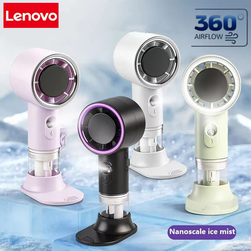 Lenovo エアコンレベルミストハンドヘルドファン 3 スピードナノコールドミストポータブルファン USB 充電式ハンド
