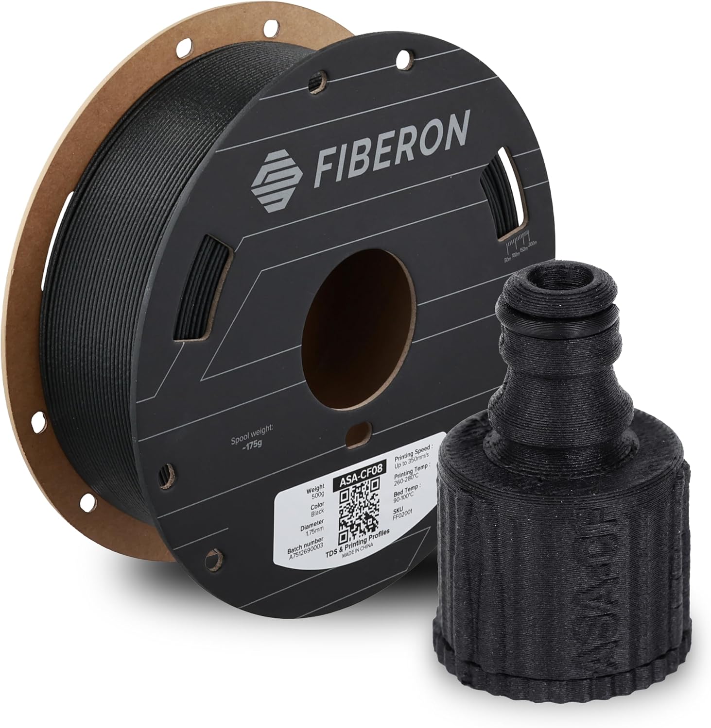 Polymaker Fiberon ASA-CF08 炭素繊維フィラメント 0.5kg 1.75 ミリメートル UV 耐性高強度 3D プリンタフィラメント ASA 強化