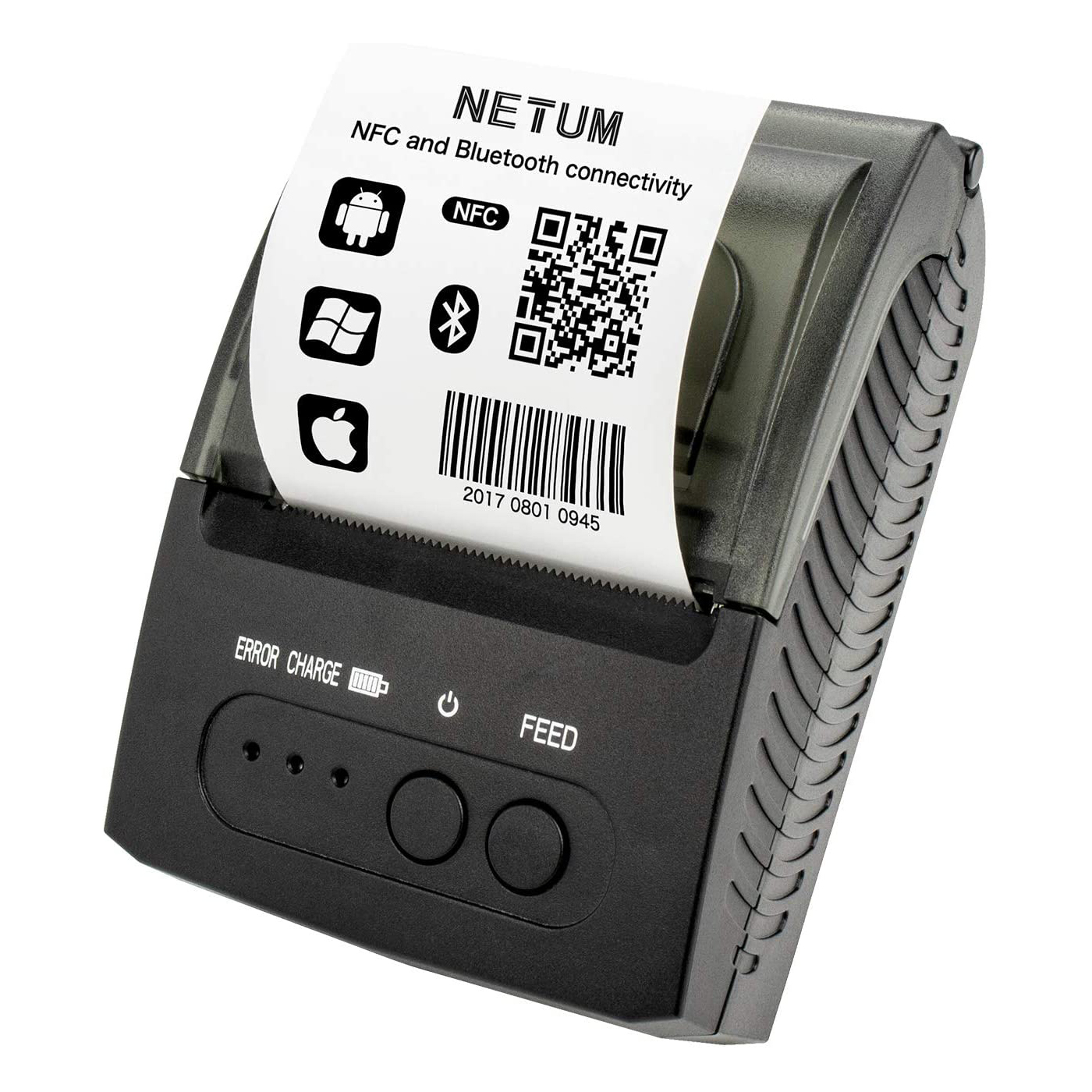 NETUM 1809 ミニポータブル 58 ミリメートル Bluetooth サーマルレシートプリンターサポート Android/IOS POS システム用 USB サーマルプリンター