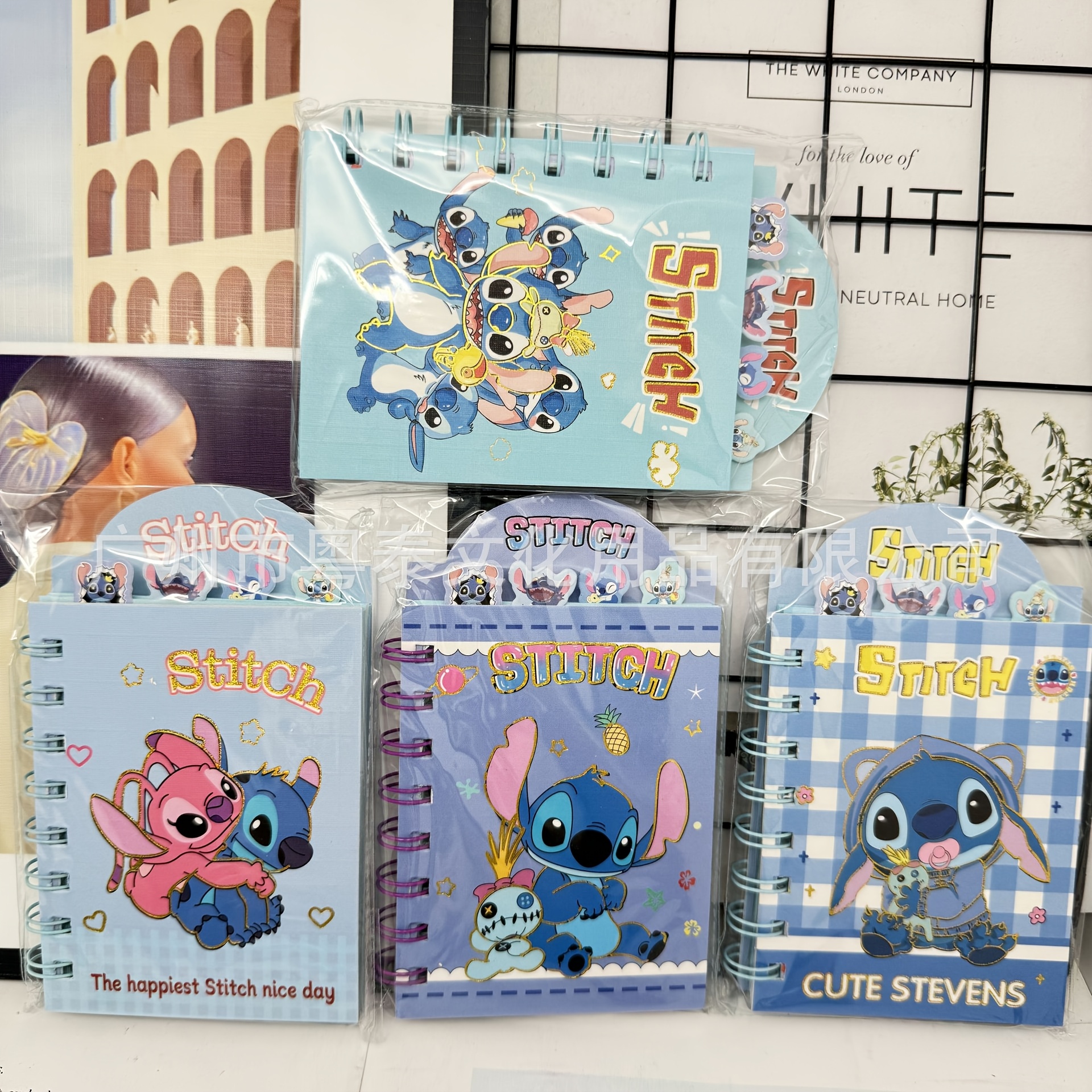 スティッチエンジェル漫画スパイラルノート4冊セットかわいい罫線入りジャーナル学生ファン文房具