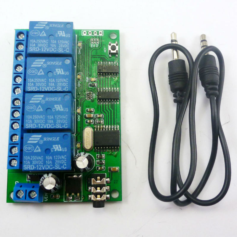 AD22B04 DC 12V 4ch MT8870 DTMF トーン信号デコーダ電話音声リモコンリレースイッチモジュール LED モーター PLC スマートホーム用