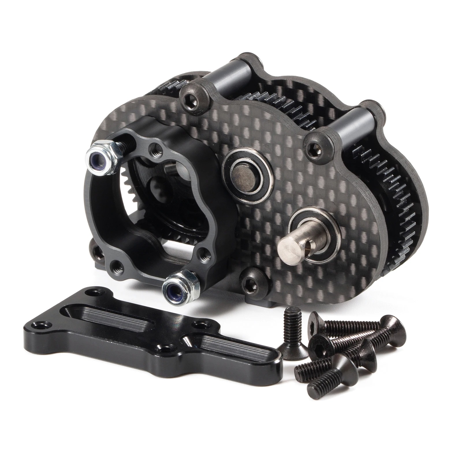 超軽量カーボンファイバー OD-3 オーバードライブトランスミッション 48P ギアボックス AR44 AR45 キャプラアクスル LCG コンプリグ 1/10 RC ロッククローラー用