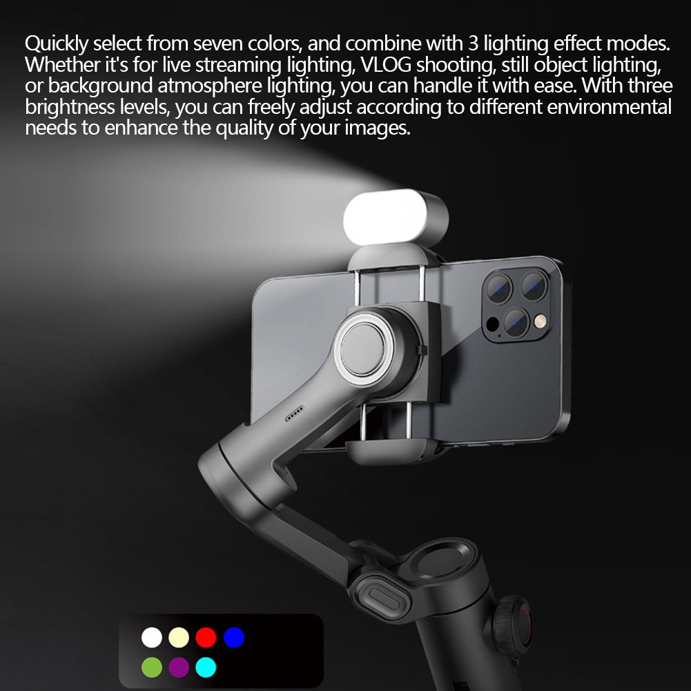 ミニ RGB 磁気フィルライト 3 ストップ輝度 7 色調整ジンバル LED ビデオ撮影ライト電話 Selfie 用