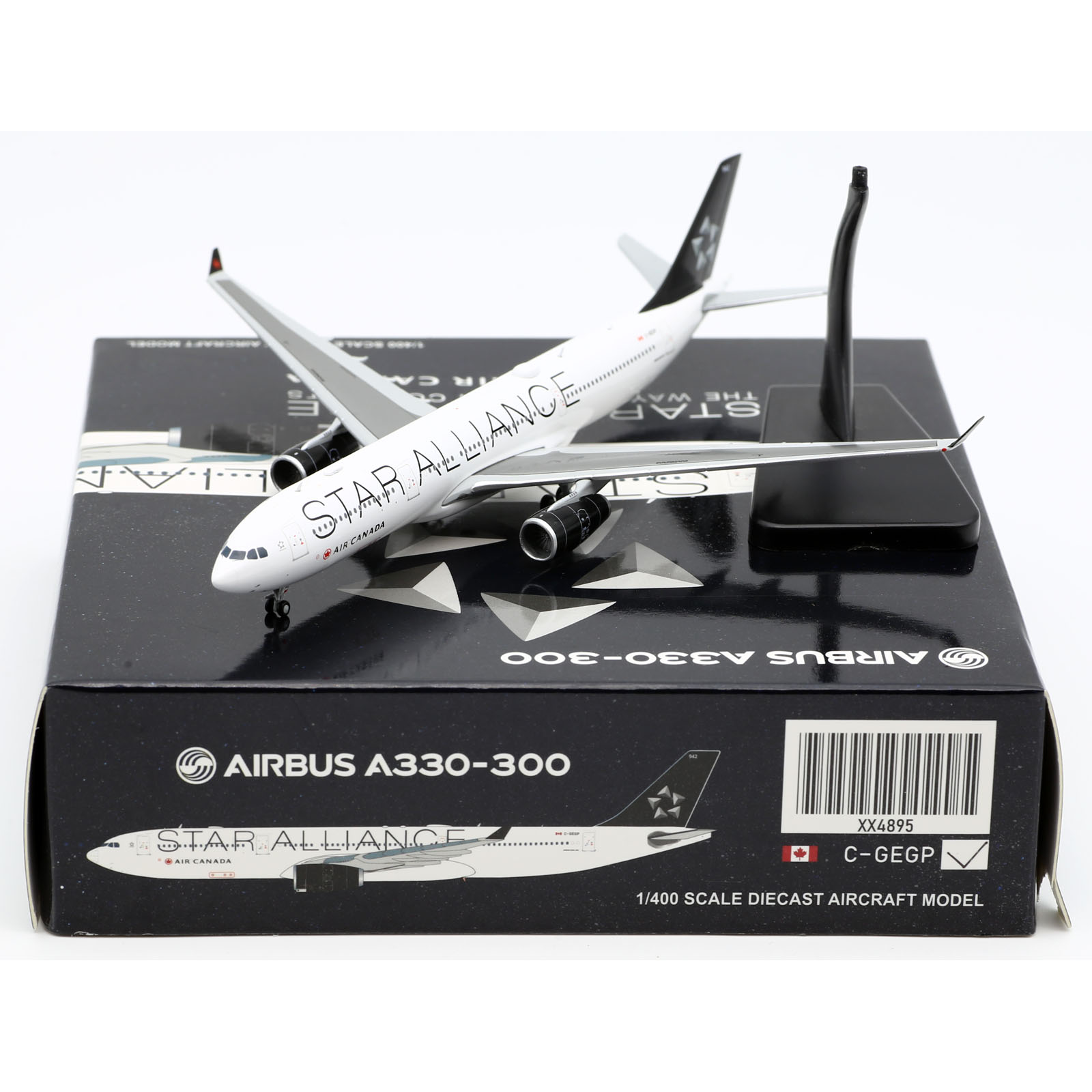 XX4895 合金コレクター飛行機ギフト JC ウィング 1:400 エアカナダ「スターアライアンス」エアバス A330-300 ダイキャスト航空機ジェットモデル C-GEGP