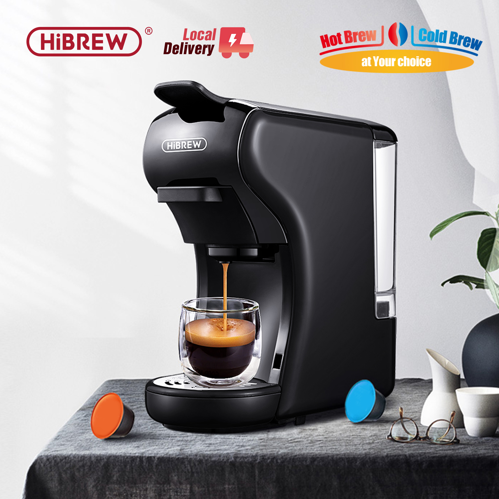 HiBREW コーヒーマシン 19 バー 4in1 ホット