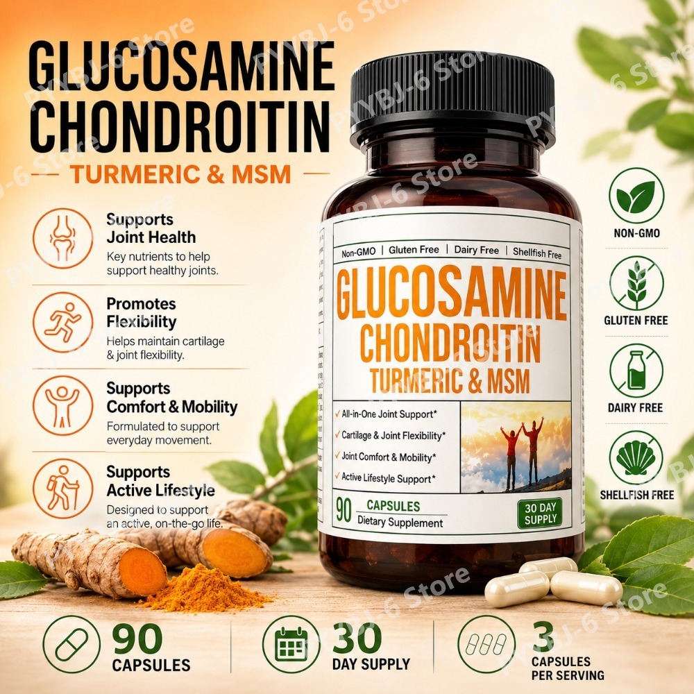 グルコサミン コンドロイチン MSM カプセル 1500mg 関節可動性 柔軟性 軟骨サポート 毎日のサプリメント 90 カウント 大人用