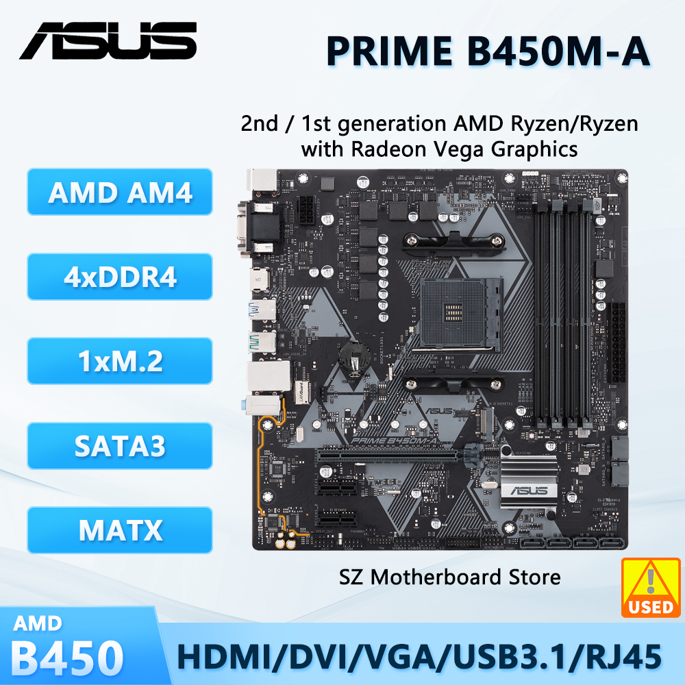 B450 マザーボード AM4 PRIME B450M-A CPU サポート ryzen 5 5600 5500 7 5700x 5700G R9 5900X メモリア ram DDR4 M.2 HDMI mATX 広場