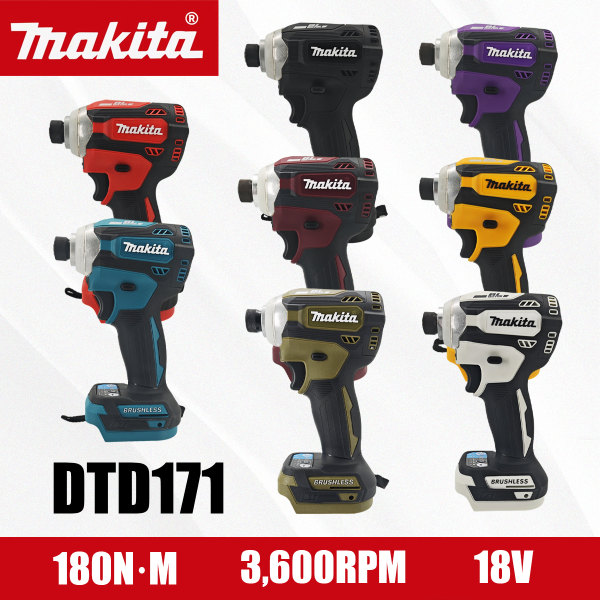 マキタ マルチカラーブラシレス電動ドリルドライバー ホームセンター用コンパクト充電式ドライバー DTD171