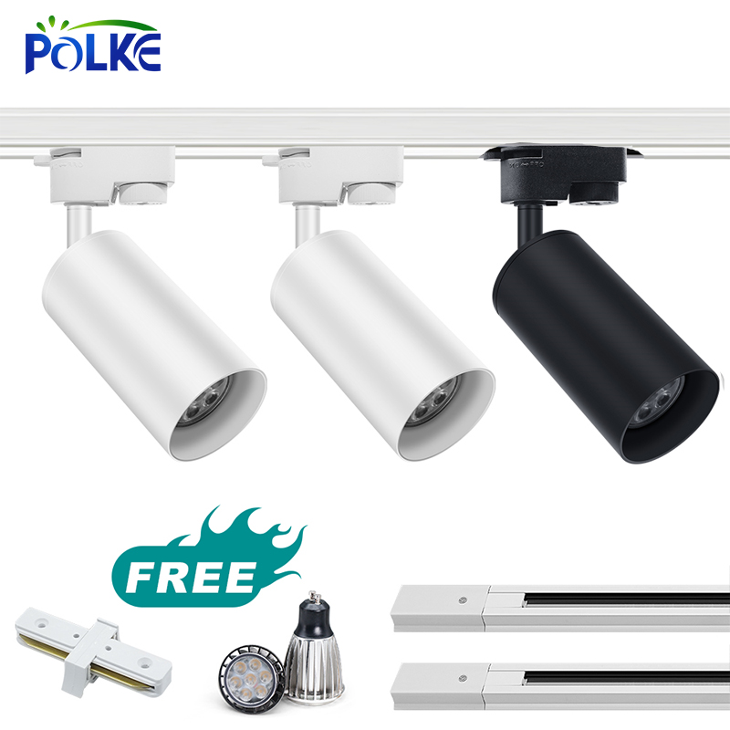 セット LED トラックライトダウンライト 5 ワット 7 ワット調整可能な天井スポットライトレールランプ GU10 電球交換可能な壁衣料品店の照明