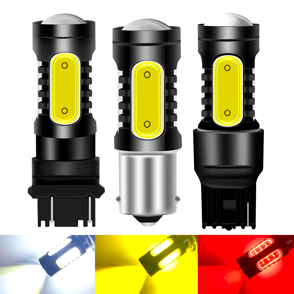 2 個 1156 P21W LED BA15S PY21W BAU15S 電球 12V COB 5SMD T20 7440 W21W 7443 3157 1157 BAY15D P21/5W LED リバースターンシグナルライト