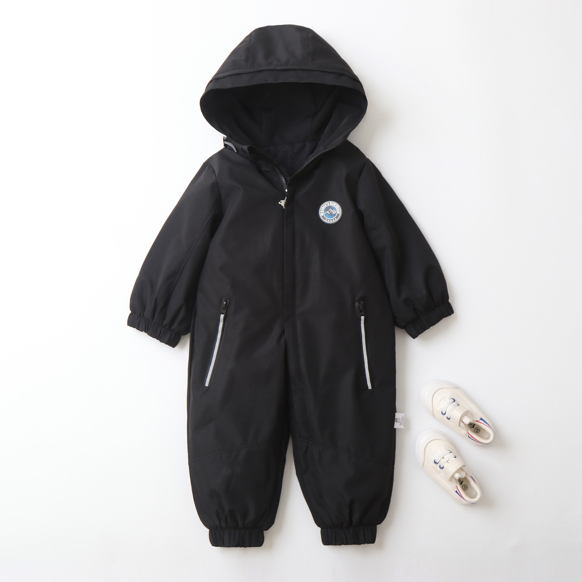 1-4 年防水幼児ワンピーススキージャンプスーツ冬軽量フード付きスノースーツベビーロンパース子供屋外スキー服