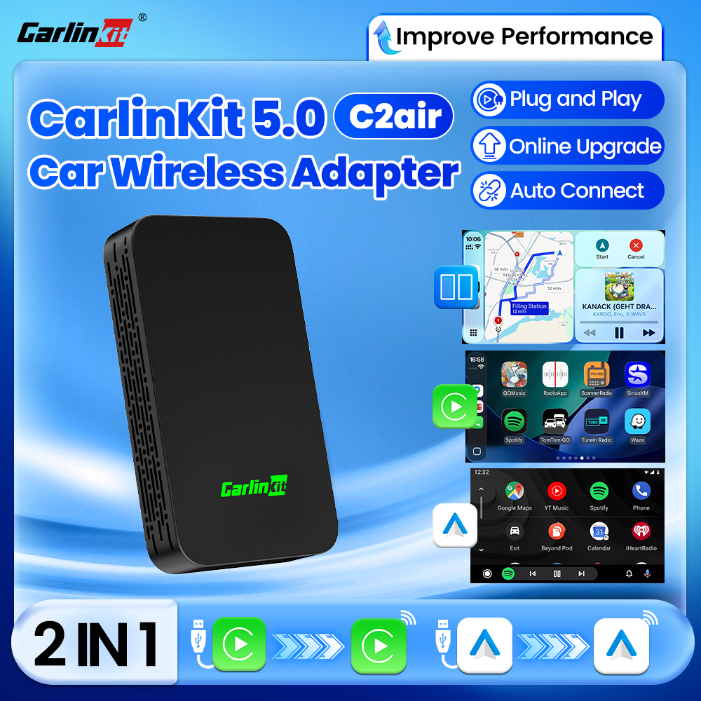 CarlinKit 5.0 C2Air ワイヤレスアダプタワイヤレス CarPlay Android オートボックス OEM 車用プラグアンドプレイ WiFi Bluetooth 自動接続