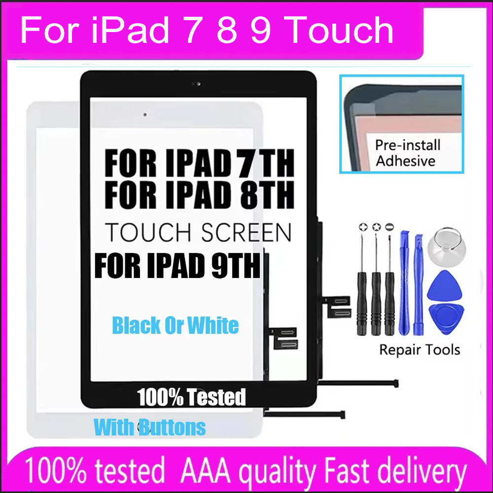 LCD 外側タッチ iPad 7 8 9 2019 / 2020/2021 7thGen / 8thGen 9th タッチガラススクリーンデジタイザコネクタタッチパネル Replaceme