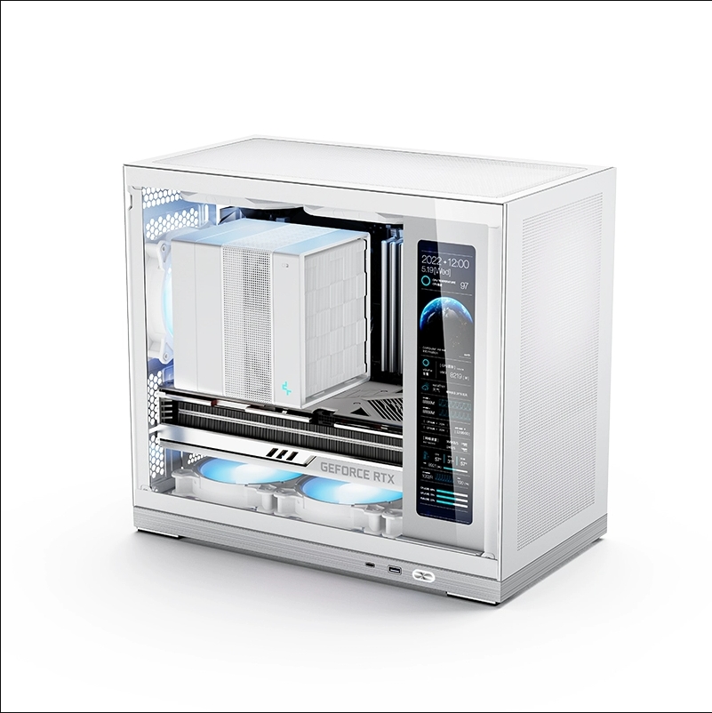 Shiny Snake G500 MATX シャーシ - 240 AIO 互換、オプションの補助スクリーン、400mm GPU、170mm ラジエーター、16cm ATX PSU