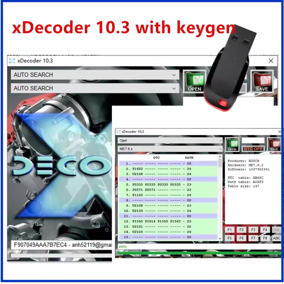 Keygen DTC Remover を備えた 2025 新しい XDecoder 10.3 DTC OFF ソフトウェアの削除、エラーの無効化、多くのラップトップ用の DTC Remover