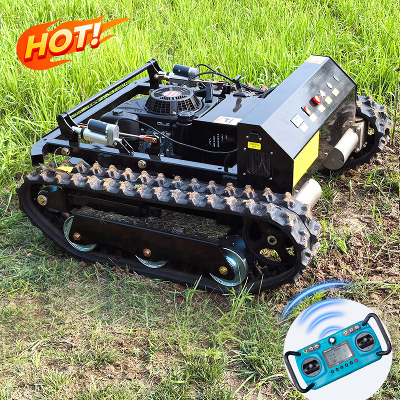 カスタマイズされたインテリジェント リモート コントロール芝刈り機 ロボット クローラー 刈払機 全地形整地と草返し