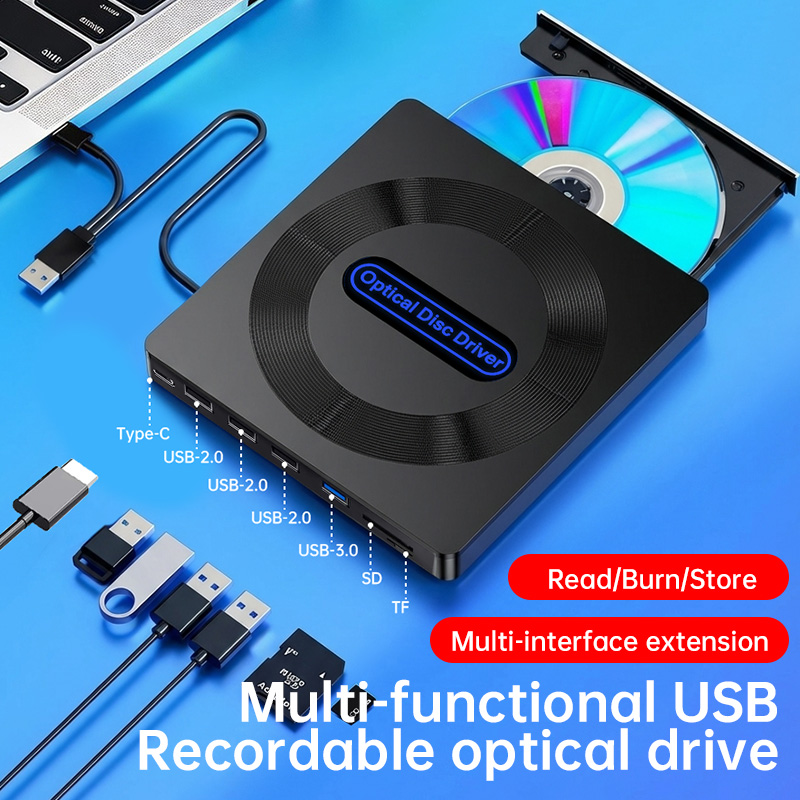 新しい USB 3.0 タイプ C 外部光学ドライブ CD DVD RW スーパー ドライブ ラップトップ ノートブック用 - DVD ライターおよびバーナー機能