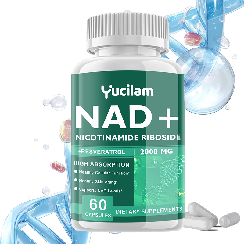 NAD レスベラトロール サプリメント - アンチエイジング、エネルギー増強、細胞修復、皮膚の健康、脳の認知 - 持続的な活力を提供します