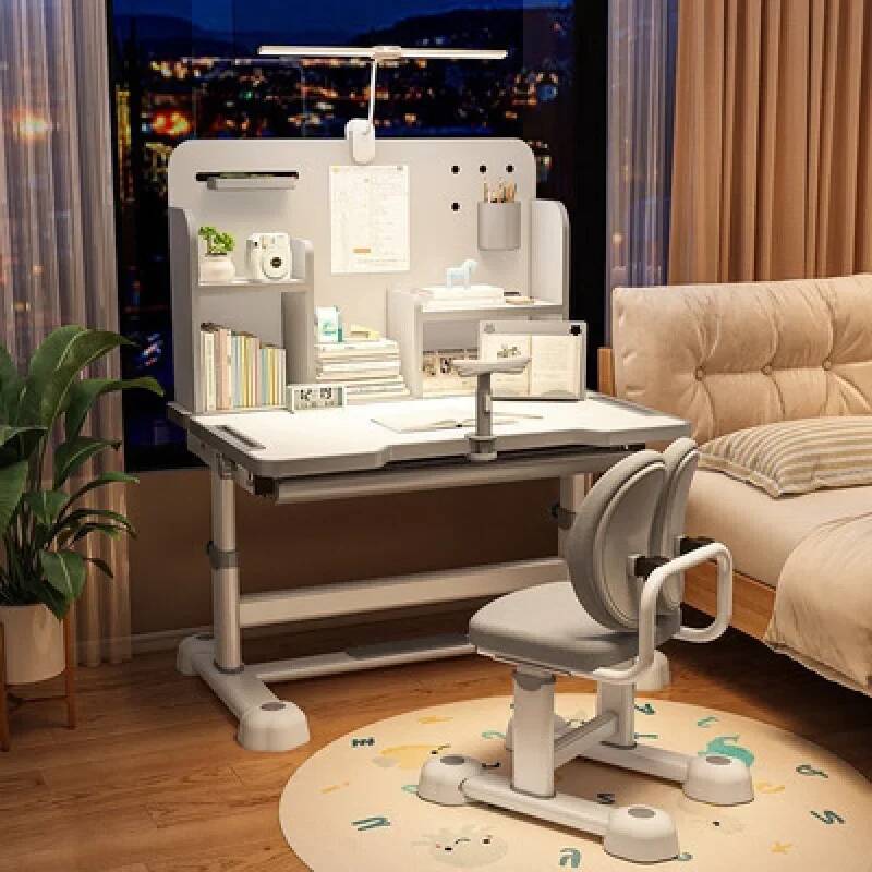 家庭用学生机と椅子セット高さ調節可能、人間工学に基づいた子供学校ライティング学習テーブル