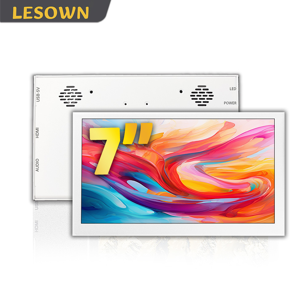 LESOWN 7 インチ コンパクト ディスプレイ 1024x600 IPS LCD 小型サイド ディスプレイ PC 拡張モニター ドライバー不要のセットアップ ラップトップ PC TV CCTV 用