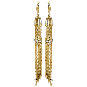 高品質で最高級のラグジュアリージュエリー イヤリング 14K ソリッド ローズゴールド・イエローゴールド・ホワイトゴールド キュービックジルコニア ロングイヤリング