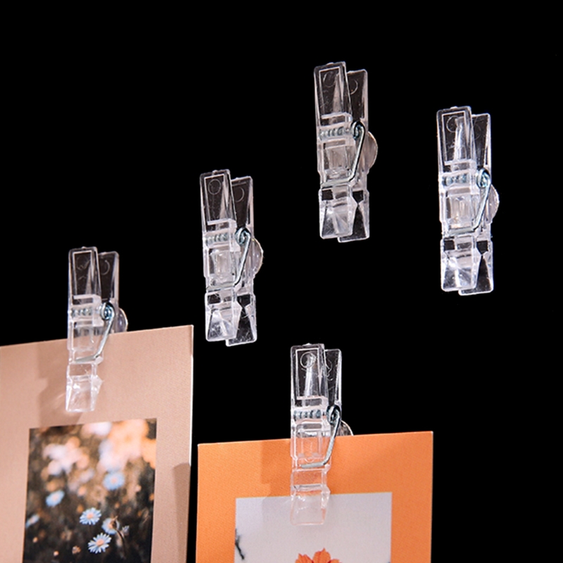 透明プラスチック製プッシュピン20個入り　装飾用バインダークリップ型プッシュピン　写真ファイル用画鋲　学校掲示板用