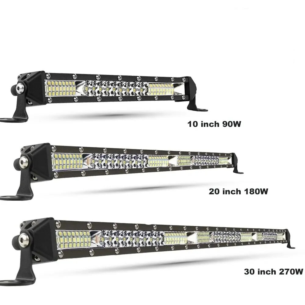 スリムスポットフラッド LED バーオフロード 12V 24V LED ライトバー/ワークライト車 4 × 4 トラック ATV SUV ボート Lada Barra LED ライトバー