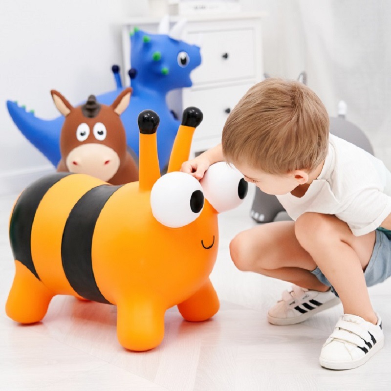 子供インフレータブルおもちゃ蜂弾む動物ホッパー屋外屋内ジャンプバウンスホッピングおもちゃ幼児用インフレータブルバウンスホッパー