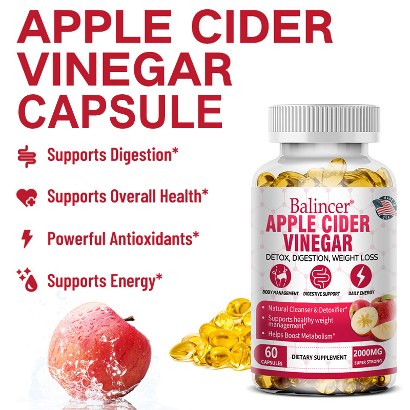 アップルサイダービネガー 1400MG カプセル、マグネシウム緑茶、デトックス消化、減量、代謝、食欲抑制剤、ビーガン