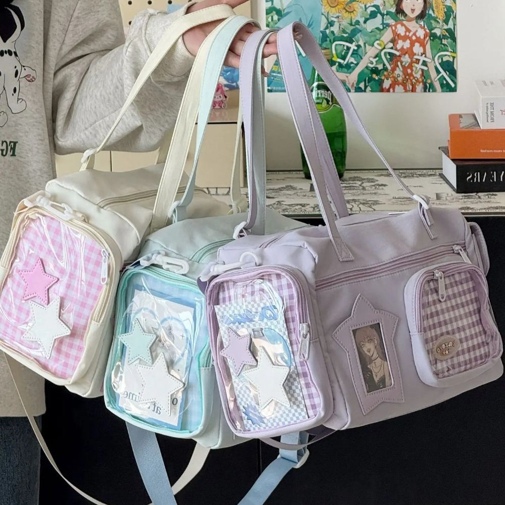 新しいかわいい手持ちショルダーバッグ日本インクロスボディバッグ大容量多用途旅行バッグ女の子のためのかわいいオルイタリア сумка