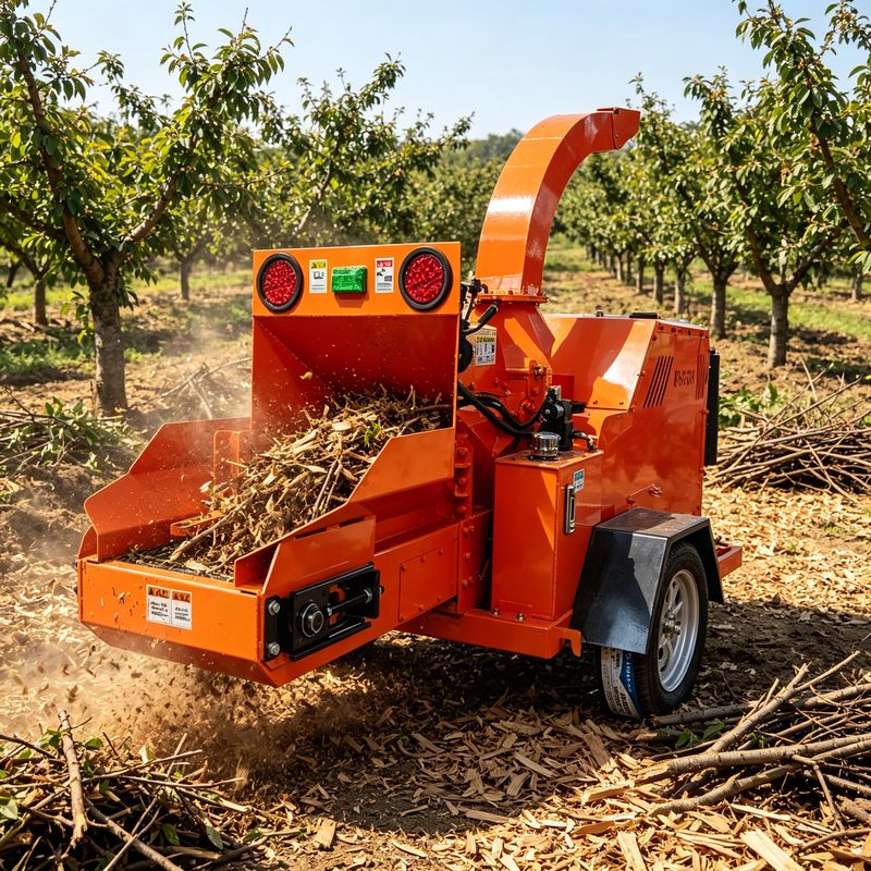 Wood Chipper Diesel Wood Chipper Anti Block Hopper Hard Wood Log Processor Farm Biomass Production Machine