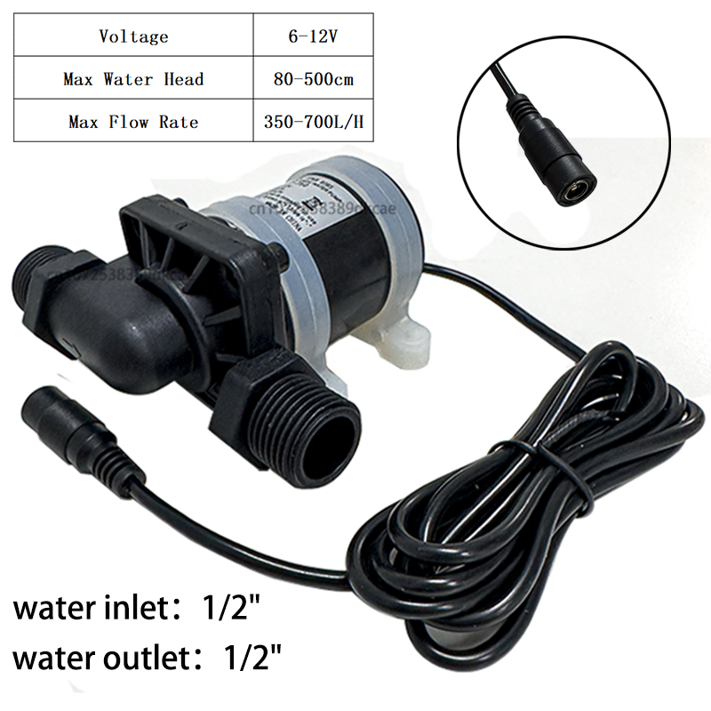 超静音 IP68 DC 12V 24V ブラシレスミニウォーターポンプ 4 点糸太陽熱温水器シャワー循環噴水ブースターポンプ