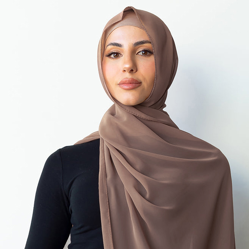 シフォンヒジャーブとマッチングアンダーキャップセットネックカバー綿ジャージキャップ女性イスラム教徒ヒジャーブセットヘッドバンドスカーフ 180*70 センチメートル