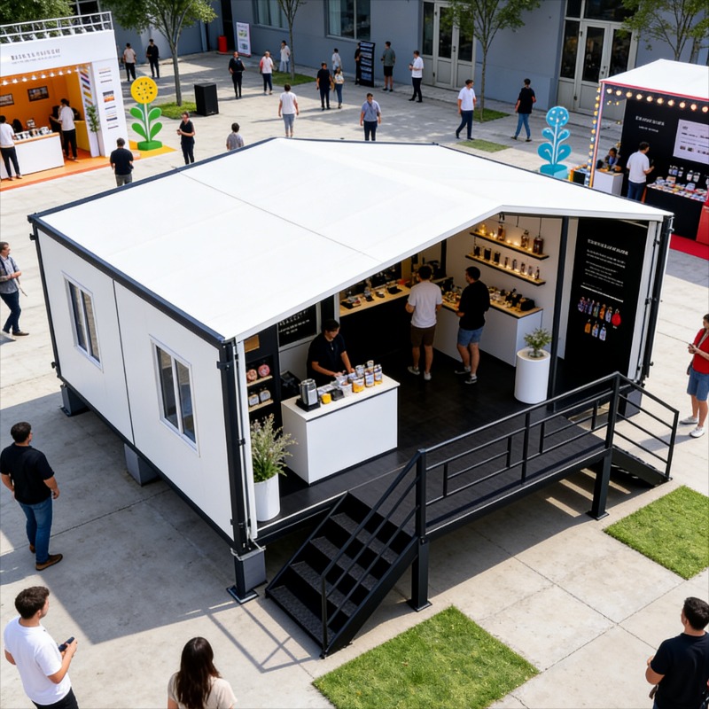 Customized Foldable Container for Market Stall Portable Booth for Food Vendor Prefab Unit for Street Fair