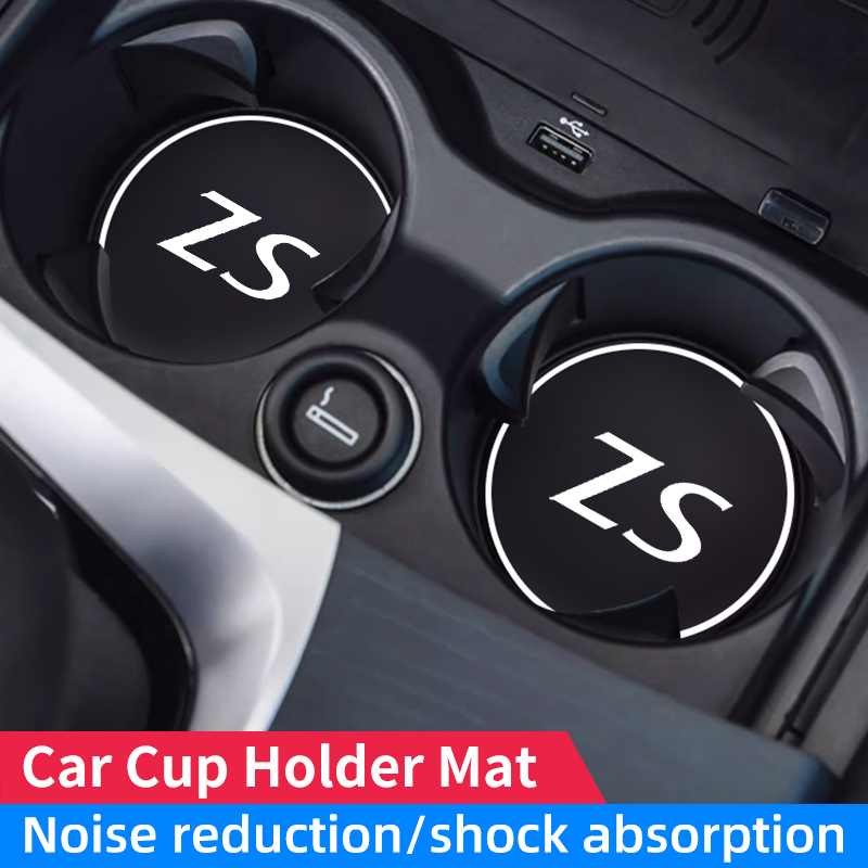 2 個車のカップマット MG ZS 2023 2012-2024 車ラウンドドア溝マットサイレントノンスリップオートインテリアアクセサリー