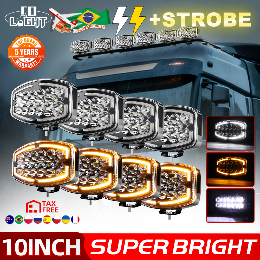 CO LIGHT 10 インチ LED ヘッドライト 12V 24V トラック LED 作業灯 ECE DRL スタート効果クイック点滅機能トラクターオフロード