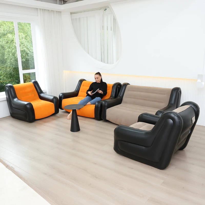 エアマットレスインフレータブルソファダブルインフレータブル椅子 Flodable 爆破ソファラウンジャーポータブル AirSofa 屋内テントキャンプ
