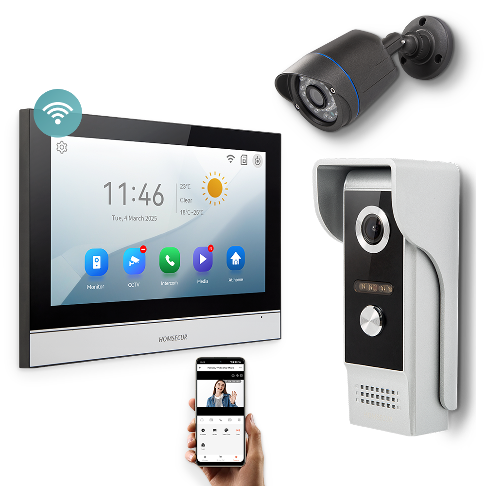 HOMSECUR 1080P Tuya CCTV カメラ付きビデオドアホン – 双方向通話、動体検知