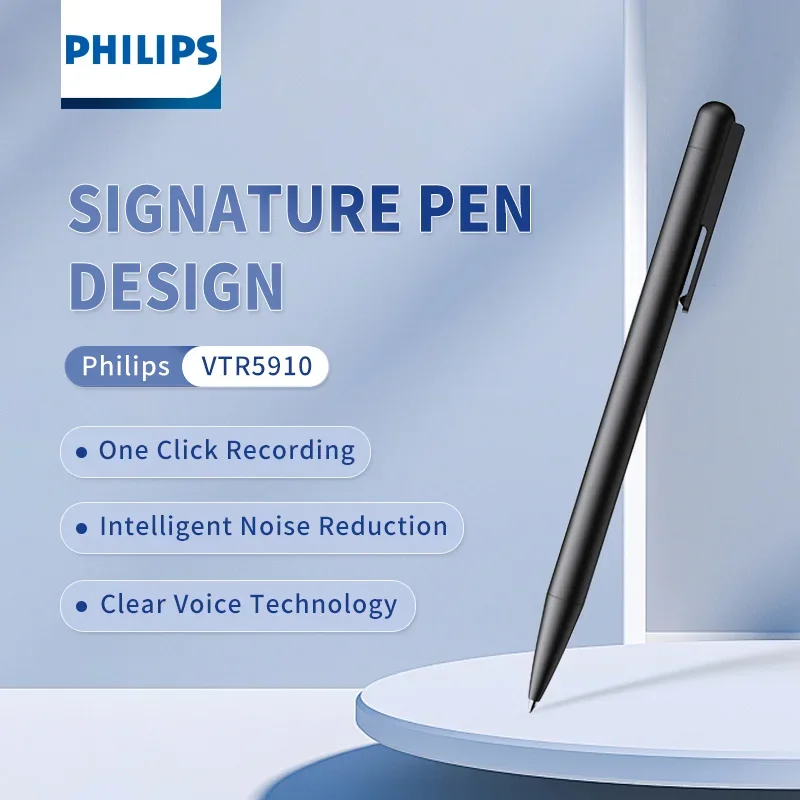 Philips VTR5910 ポータブルデジタルボイスレコーダー 交換可能なリフィル ワンクリック録音レコーダーペン 教育会議録音用