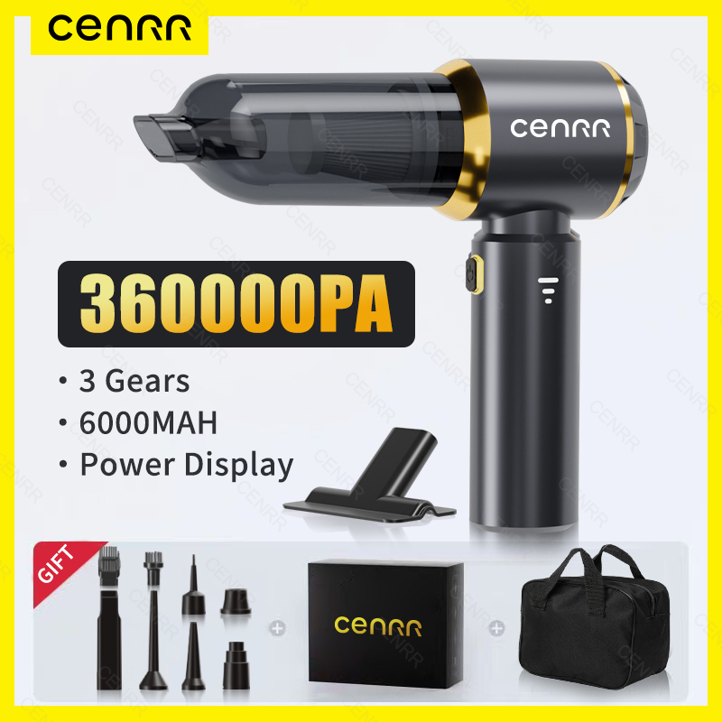 CENRR ミニ車掃除機 360000PA 強力なワイヤレスコードレス車クリーナーハンドヘルドポータブル掃除機洗浄機