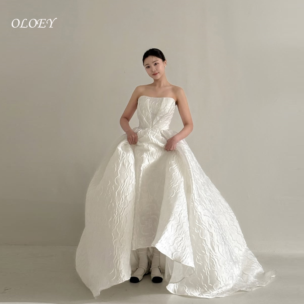 OLOEY New 2025 Modern Pleat 웨딩드레스 Wedding Dress Sleeveless Korea Photoshoot Bridal Gown 2025 Customized vestidos de novia