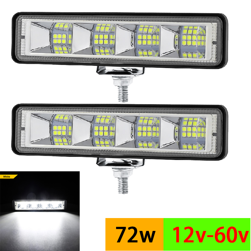 12 ワット 12 V-60 V 車のワークライト LED バー 1/2 個オフロード SUV ATV トラクターボートトラック掘削機 Led コンボビーム 24LED スポットビームバー