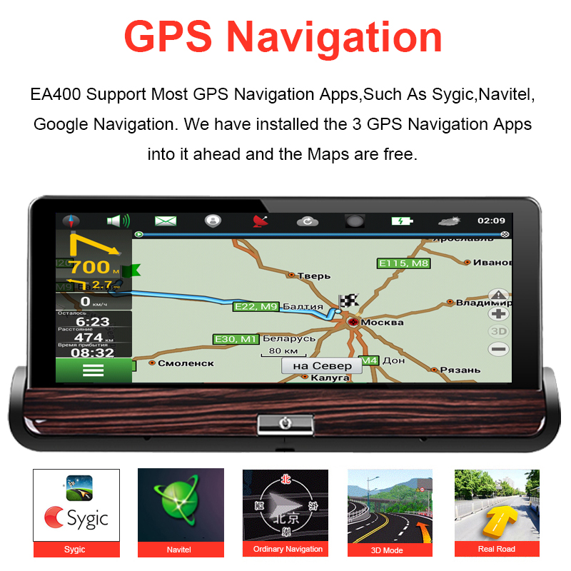 7 インチ車 GPS ナビゲーション 4 グラム Android 5.0 DVR カメラ WiFi Bluetooth FHD 1080P 1 グラム RAM 16 グラム Rom デュアルレンズバックビューカメラ地図付き
