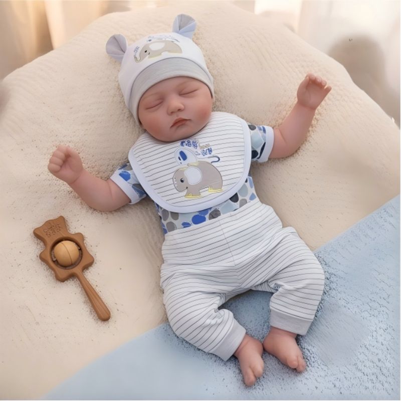 20インチのリボーンベビードール、リアルな寝ている新生児、ソフトビニール製の手足の頭付き