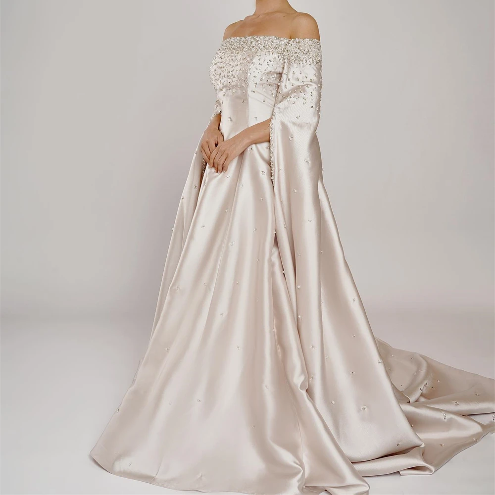 Customized Jiayigong Fashion Retro Off the Shoulder A-line Empire Sequin Floor Length Long Formal Evening Gowns فساتين سهرة