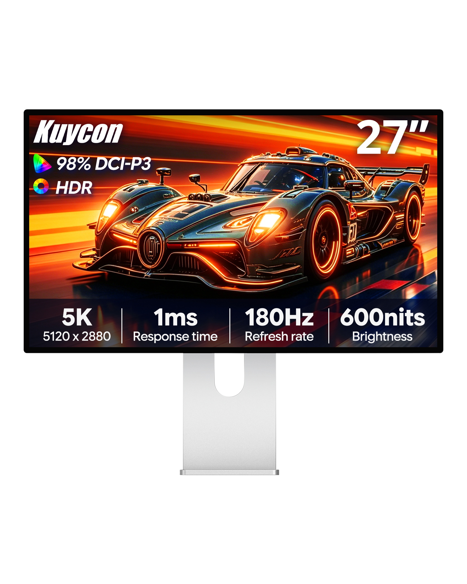 Kuycon P27Z 27 インチモニター 5K 180Hz 2K 330Hz デュアルモードゲームモニター 6 スピーカーサラウンドサウンドアンチグレアコンピュータディスプレイ