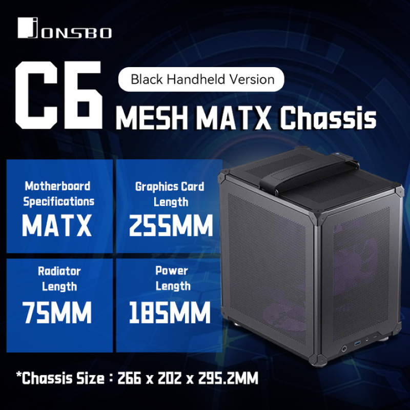 JONSBO C6 MATX ミニ ITX ケース PC タイプ C ATX 電源ポータブルミニデスクトップメッシュシャーシコンピュータ PC ケース 200-255 ミリメートルグラフィックスカード